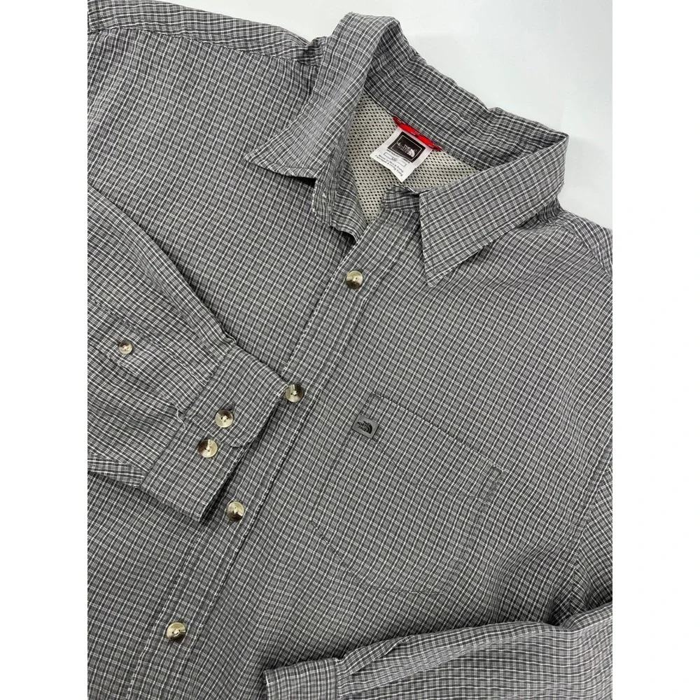 The North Face‎ Mens L G Plaid Long Sleeve Button Up Shirt Outdoor Casual